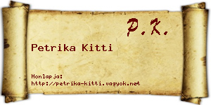 Petrika Kitti névjegykártya