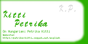 kitti petrika business card